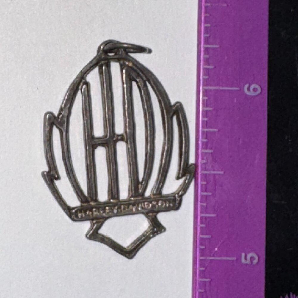 Open Sterling Silver Harley Davidson Pendant